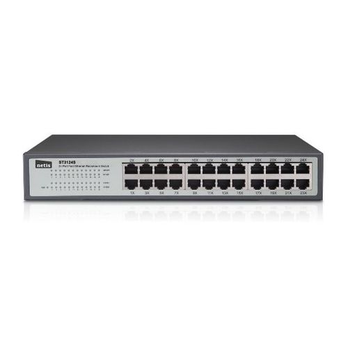 SWITCH 24 PUERTOS 10/100 MBPS 13 con orejetas para RACK 19. AUTO MDI/MDI-X full-duplex y flow control