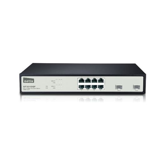 SWITCH 8 PUERTOS 10/100/1000 MBPS + 2 SFP GIGABIT. Auto MDI/MDI-X.Formato Rack 19. Gesti?SNMP V1, 2, 3