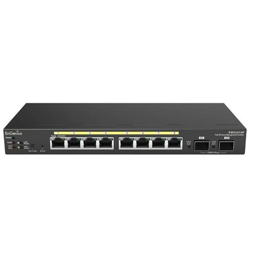 SWITCH 8 PUERTOS 10/100/1000 MBPS+2 SFP POE (60 W). Web-Smart y Controladora 20 AP de la serie Neutron