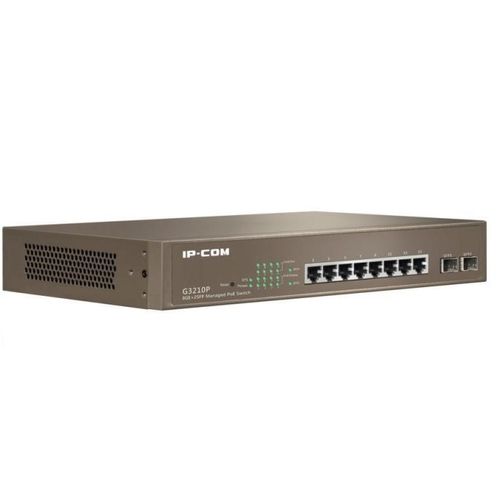 SWITCH 8 PUERTOS 10/100/1000 MBPS POE Auto MDI/MDI-X+ 2 Slot SFP.Rack 19. Hasta 30 W/puerto y 120 W totales. Gesti?Web Smart