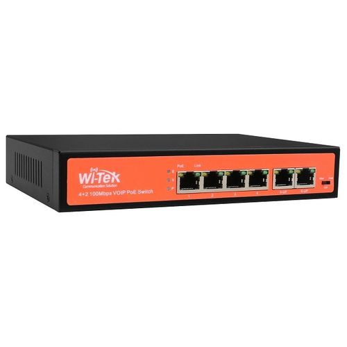 WI-TEK WI-PS505V SWITCH 4 FE POE 802.3 AF/AT HASTA 30 W +2 FE UP-LINK