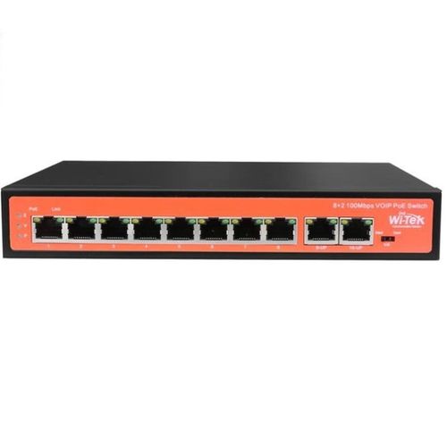 WI-TEK WI-PS510V SWITCH POE 8 FE 802.3 AF/AT HASTA 60 W+2 FE UP-LINK