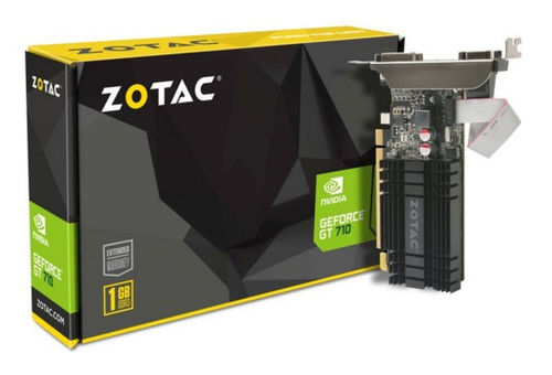 TARJETA GRAFICA GEFORCE ZOTAC GT710 1GB DDR3 ZONE EDITION, GT710, DDR3, 1GB, 64BIT, VGA+DVI+HDMI, DISIPADOR,LOW PROFILE BRACKET (ZT-71301-20L)