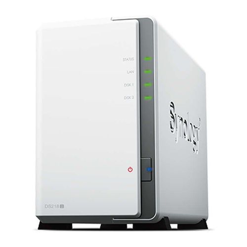 Unidad NAS Synology Disk Station DS218J para 2 discos SATA 6Gb/s RAID 0, DC 1.3GHZ - 512MB DDR3 , Gigabit Ethernet iSCSI