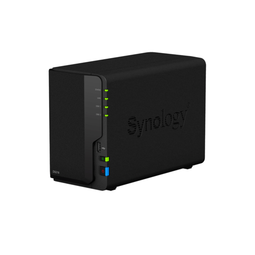 Unidad NAS Synology Disk Station DS218+ para 2 discos SATA 6Gb/s RAID 0, 1, JBOD RAM 2 GB Gigabit Ethernet iSCSI