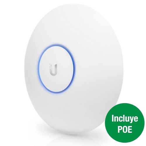 PUNTO DE ACCESO UBIQUITI UNIFI UAP-AC-LR - 1X GIGABIT - 2.4/5GHZ - 6DBI - WIFI A/B/G/N/AC - POE - LARGO ALCANCE - KIT MONTAJE PARED/TECHO