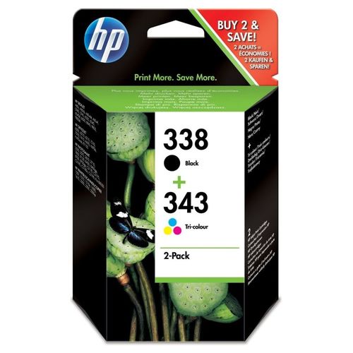 TINTA MULTIPACK 2 CARTUCHOS HP - Num 338 NEGRO+ Num 343 COLOR