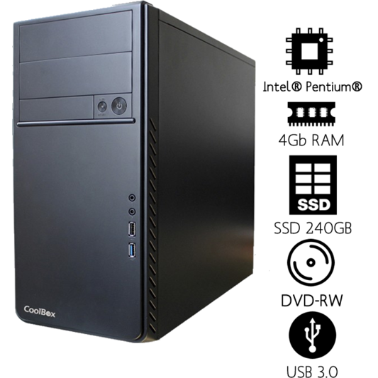 Equipo Semitorre Serie G, Intel Dual Core 8 generacin / RAM 8GB DDR4/ SSD 240GB **/ DVD-RW.