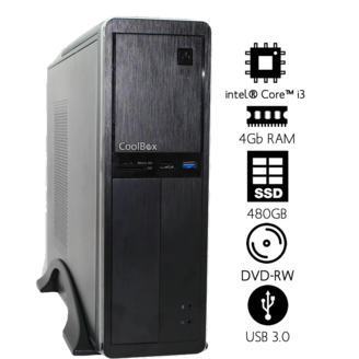 Equipo Sobremesa Slim Intel® Core i3 Processors 10ª generación / RAM 4GB DDR4/ SSD 480GB **/ DVD-RW/ Gráfica intel