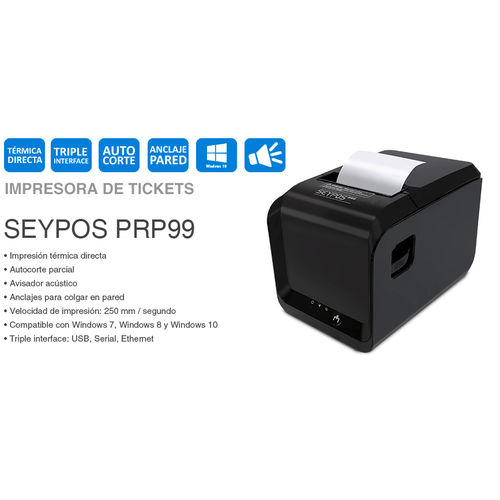 Impresora Ticket Termica SEYPOS  PRP-99 USB/RS232/Ethernet Negra