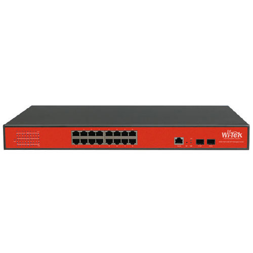 WI-TEK WI-PMS318GF SWITCH POE 802.3 AF/AT 16 GIGABIT + 2 SFP GESTIONABLE HASTA 350 W