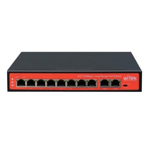 WI-TEK WI-PS210G SWITCH POE 802.3 AF/AT 8 FE+2 GE UP-LINK 120 W