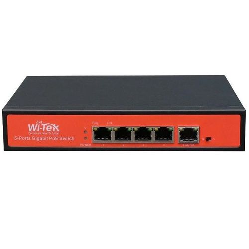 WI-TEK WI-PS305G SWITCH POE 802.3 AF/AT 5 GIGABIT SOBREMESA VLAN HASTA 65 W