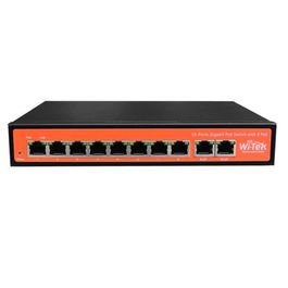 WI-TEK WI-PS308G SWITCH POE 802.3 AF/AT 8 GIGABIT+2 GIGA UP-LINK SOBREMESA HASTA 120 W