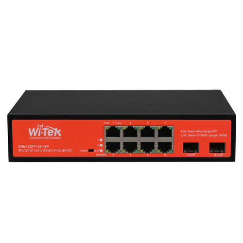 WI-TEK WI-PS310GF-ALIEN SWITCH 8 GE+2 SFP POE 802.3 AF/AT  Pasivo 24V HASTA 150 W