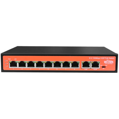 WI-TEK WI-PS510V SWITCH POE 8 FE 802.3 AF/AT HASTA 60 W+2 FE UP-LINK