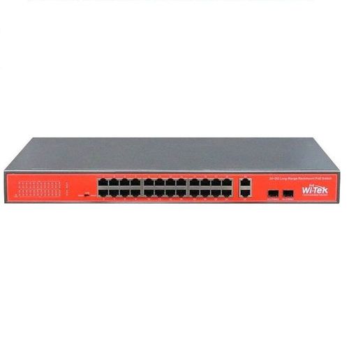 WI-TEK WI-PS526GV SWITCH 24 FE+2 GE+2 SFP POE 802.3 AF/AT HASTA 150 W