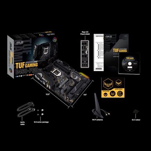 PLACA BASE ASUS TUF GAMING B460-PRO (WI-FI) - PARA INTEL 10TH GENERACION SOCKET 1200 4*DDR4 - 2*M.2 - HDMI/DISPLAYPORT - ATX