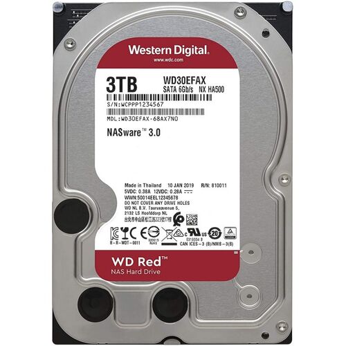 DISCO DURO INTERNO WESTERN DIGITAL WD30EFAX NAS RED - 3TB - SATA III - 3.5" - BUFER 256MB