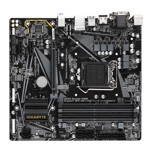 PLACA GIGABYTE GIGABYTE B460M-DS3H 4DDR4/ PCIE/ SATA3/ USB3.1/ HDMI/DVI-D/ RGB/mATX -SK1200