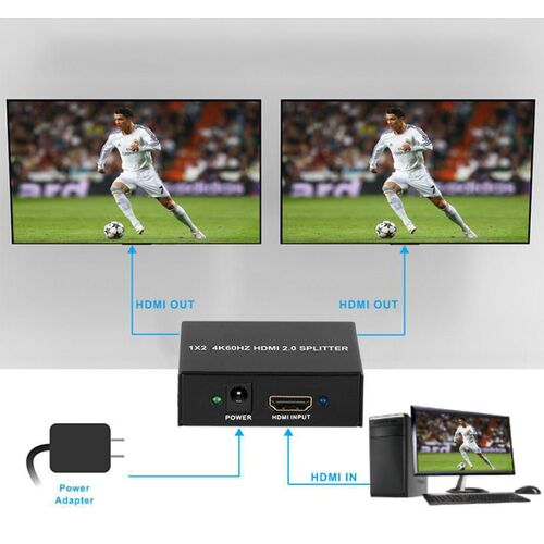 HDMI 4K Splitter 1 to 2 Ultra Slim design MC-HMSP102S / A123-0506