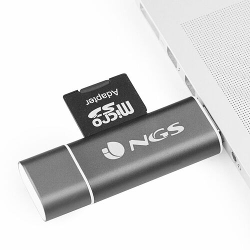 Lector de Tarjetas Externo NGS ALLYREADER/ USB 2.0/ USB Tipo-C / Micro USB