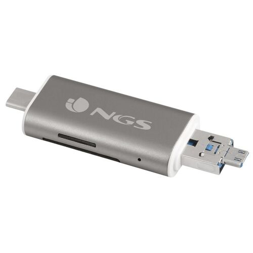 Lector de Tarjetas Externo NGS ALLYREADER/ USB 2.0/ USB Tipo-C / Micro USB