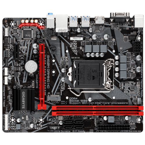 PLACA BASE GIGABYTE B460M GAMING HD 1200 2DDR4/ GIGABYTE 8118 Gaming LAN, PCIe Gen3 x4 M.2, Anti-Sulfur Resistor, Smart Fan 5