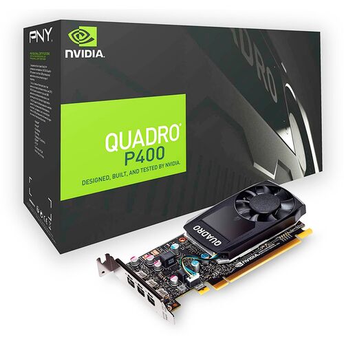 VGA PNY QUADRO P400 V2 LP, NV , GDDR5 2GB, 3xmini DidplayPort + ADAPTADOR 3mDP a DVI-D (VCQP400DVIV2-PB)