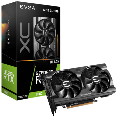 TARJETA GRÁFICA NVIDIA EVGA GeForce RTX 3060 XC BLACK GAMING, 12G-P5-3655-KR, 12GB GDDR6, Dual-Fan