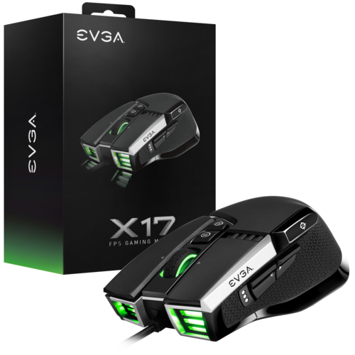 RatÃ³n Gaming EVGA X17 RGB 8k, Wired, Black, Customizable, 16,000 DPI, 5 Profiles, 10 Buttons, Ergonomic 903-W1-17BK-KR
