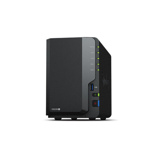 Unidad NAS Synology Disk Station DS220+ para 2 discos SATA 6Gb/s RAID 0, 1, JBOD RAM 2 GB Gigabit Ethernet iSCSI