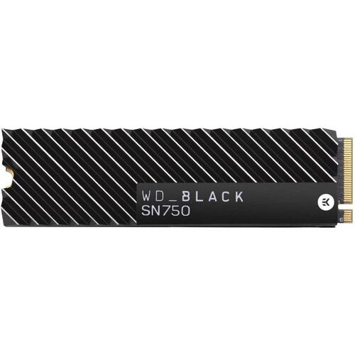 HD 500GB SSD M.2 2280 WESTERN DIGITAL BLACK SN750 NVME PCIE GEN3 - con Disipador - LECTURA 3470MB/S - ESCRITURA 2600MB/S