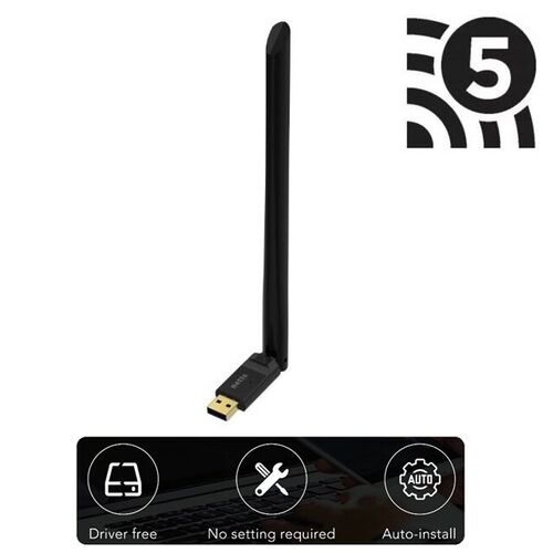 Adaptador USB WIFI NETIS/STONET WF2165 802.11a/ac/b/g/n WIFI5 650 Mbps, antena 6 dBi