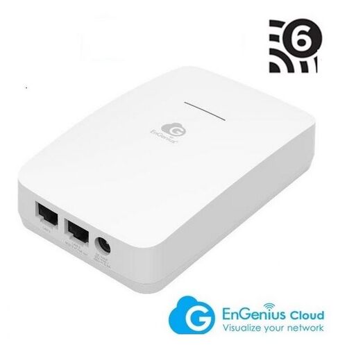 ENGENIUS ECW215 AP Interior IN-WALL/Techo 802.11a/ac/ax/b/g/n Wave2, WIFI6 Doble Banda 1774 Mbps, 3 Gigabit 1 PoE, Gestión por Cloud