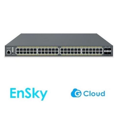 ENGENIUS ECS1552P Switch 48 puertos Gigabit PoE (Half Power 410 W) 4 slot SFP+ 10 GB. Gestionable Layer 2 y Control LOCAL, ENSKY o CLOUD