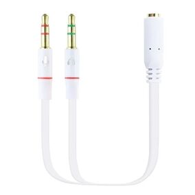 Adaptador Nanocable 10.24.1203/ Jack 3.5 Hembra - 2x Jack 3.5 Macho/ 20cm/ Blanco