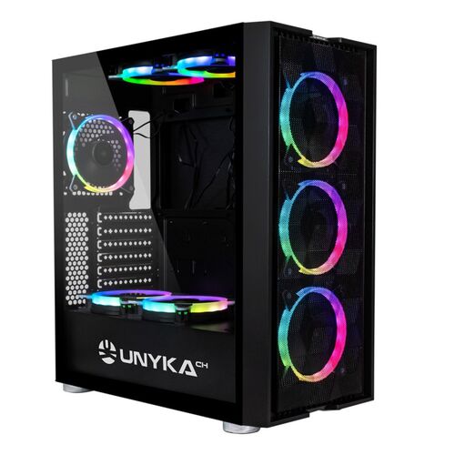 CAJA ATX UNYKA GAMING EXAGON EVO ARGB USB3.1 INCLUYE CANDY30 sin fuente