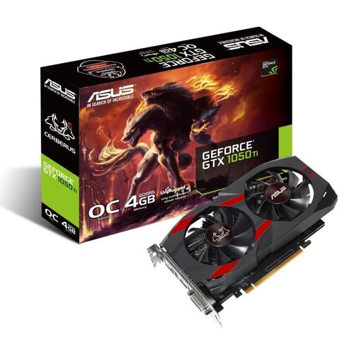 TARJETA GRFICA ASUS GEFORCE GTX1050 TI - GPU 1290MHZ - 4GB GDDR5 - PCI EXPRESS 3.0 - DVI-D - HDMI - DISPLAY PORT