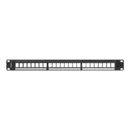 PATCH PANEL 24 PUERTOS 1U RACK 19 PARA MODULOS KEYSTONE NEGRO