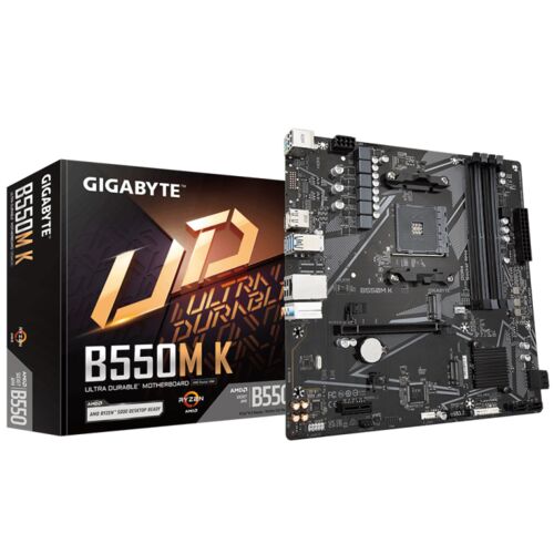 PLACA BASE GIGABYTE B550M K, LGA AM4, 4XDDR4, HDMI, DP, MATX