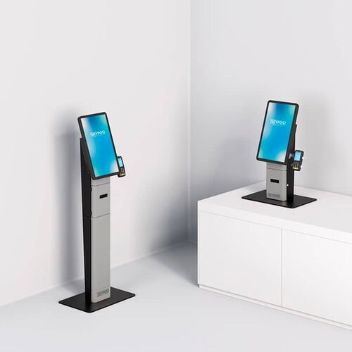 KIOSKO SEYPOS DK200 TOTEM + MONITOR TACTIL 21,5 + SOPORTE DATAFONO INCL. SILVER