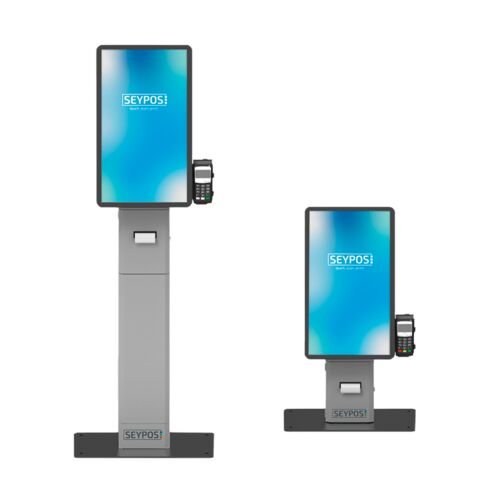 KIOSKO SEYPOS DK200 TOTEM + MONITOR TACTIL 21,5 + SOPORTE DATAFONO INCL. SILVER