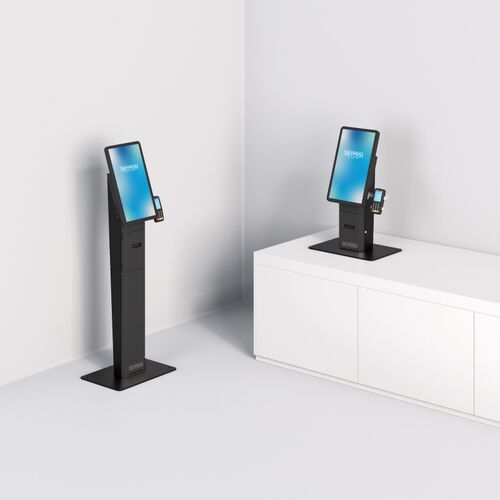 KIOSKO SEYPOS DK200 TOTEM + MONITOR TACTIL 21,5 + SOPORTE DATAFONO INCL. SILVER