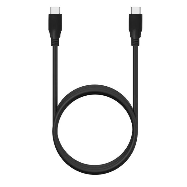 Cable USB 3.2 Tipo-C Aisens A107-0702 20GBPS 5A 100W/ USB Tipo-C Macho - USB Tipo-C Macho/ Hasta 100W/ 2500Mbps/ 1m/ Negro / USB C