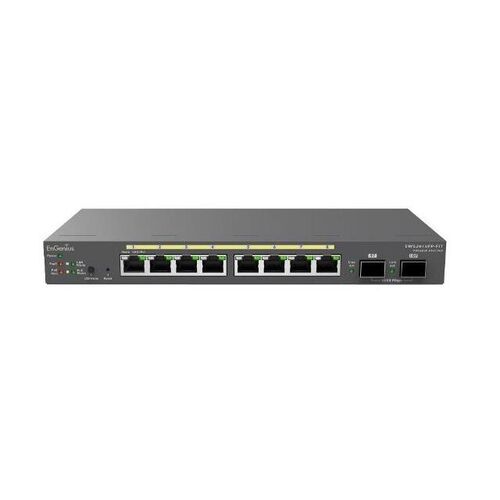 Switch de 8 puertos Gigabit PoE EnGenius EWS2910FP-FIT  hasta 110 W  con 2 slot SFP 1 GB. Gestionable Layer 2+ y administrable por web,  FitXpress o FitCon100