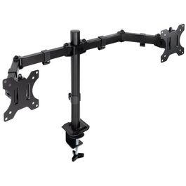 SOPORTE DE MESA CON DOBLE BRAZO ARTICULADO  - PARA PANTALLAS DE 10-27" (25.4-68CM) - PESO MÁXIMO 8KG - VESA MÁXIMO 100X100 - NEGRO