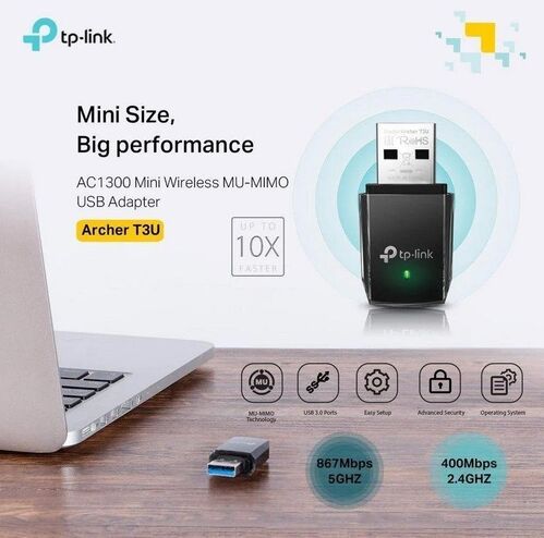 Adaptador USB - WiFi TP-Link Archer T3U AC1300/ 1300Mbps