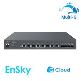 SWITCH 8P ENGENIUS ECS5512 Switch de 8 puertos 10 Gigabit con 4 slot SFP+ 10 GB. Gestionable Layer 2 y Control en CLOUD