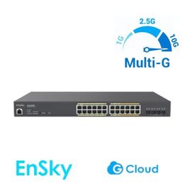 SWITCH POE ENGENIUS ECS2528FP Switch 24 puertos Multi Gigabit PoE+ 802.3 af/at (410 W) 4 slot SFP+ 10 GB. Gestionable Layer 2+ y Control Híbrido